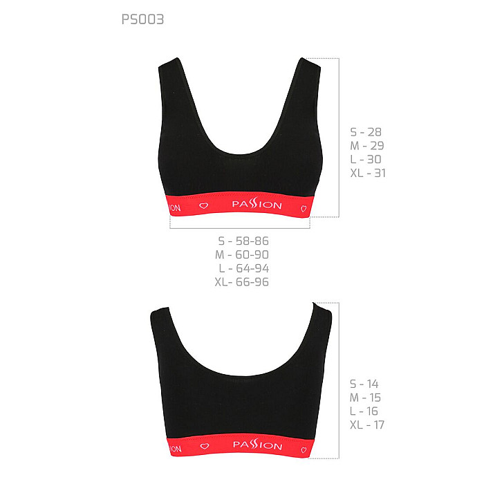 Спортивний топ на широких бретелях Passion PS003 TOP S, black