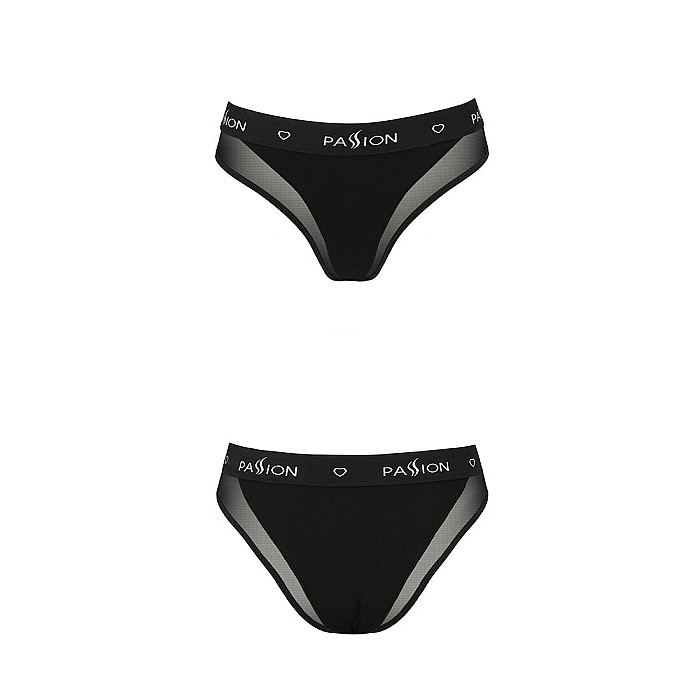 Трусики с прозрачной вставкой Passion PS002 PANTIES S, black