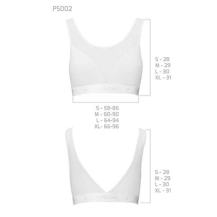 Топ с прозрачной вставкой Passion PS002 TOP M, white