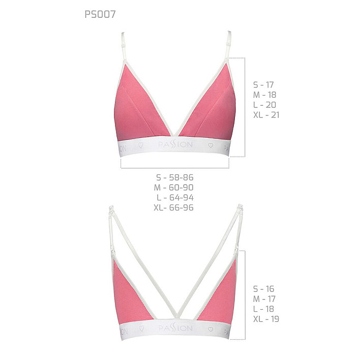 Спортивний топ з подвійними бретелями Passion PS007 TOP XL, pink