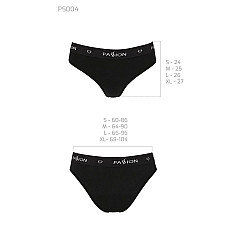 Трусики-слипы из хлопка с эластаном Passion PS004 PANTIES L, black