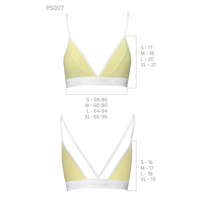 Спортивний топ з подвійними бретелями Passion PS007 TOP L, yellow