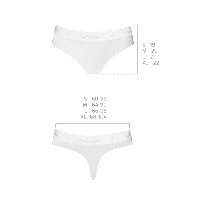 Трусики-бразиліана з бавовни Passion PS005 PANTIES S, white