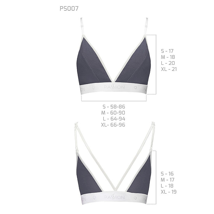 Спортивний топ з подвійними бретелями Passion PS007 TOP S, dark grey