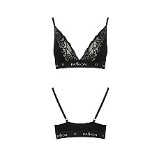Эластичный топ с кружевом Passion PS001 TOP L, black