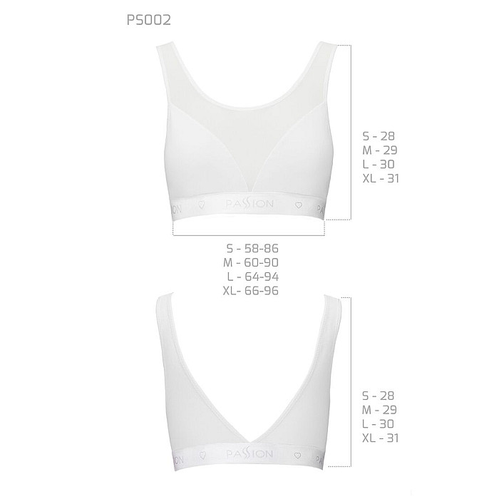 Топ с прозрачной вставкой Passion PS002 TOP XL, white