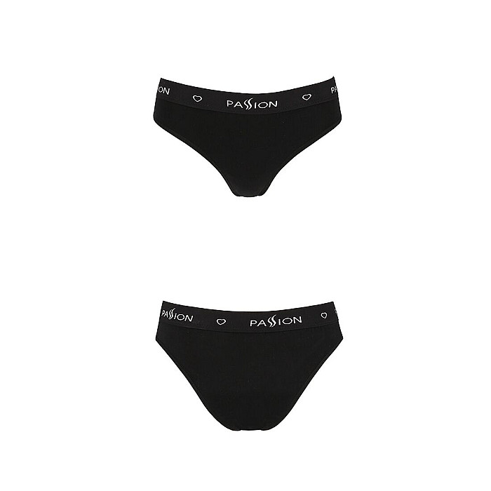 Трусики-сліпи з бавовни з еластаном Passion PS004 PANTIES M, black
