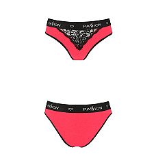 Трусики с широкой резинкой и кружевом Passion PS001 PANTIES L, red-black