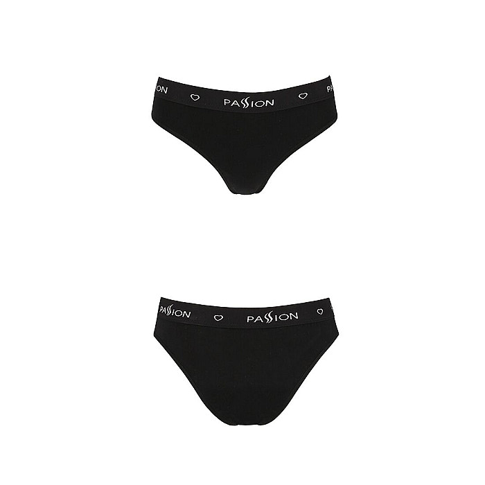 Трусики-сліпи з бавовни та еластаном Passion PS004 PANTIES S, black