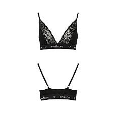Эластичный топ с кружевом Passion PS001 TOP S, black