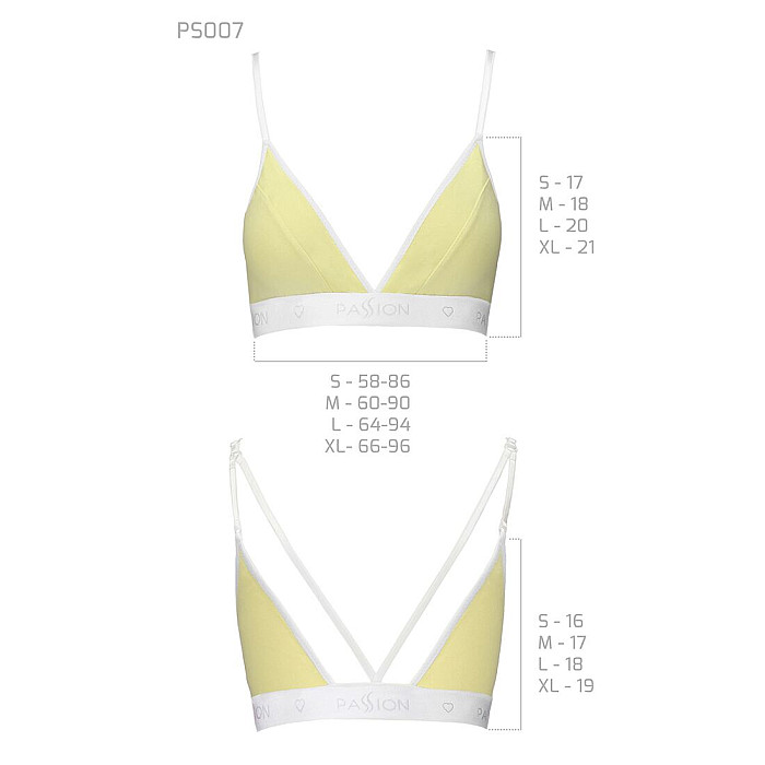 Спортивный топ с двойными бретелями Passion PS007 TOP S, yellow