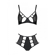 Распродажа!!! Комплект из эко-кожи Passion Tamaris Set black L/XL, бюстгальтер и трусики