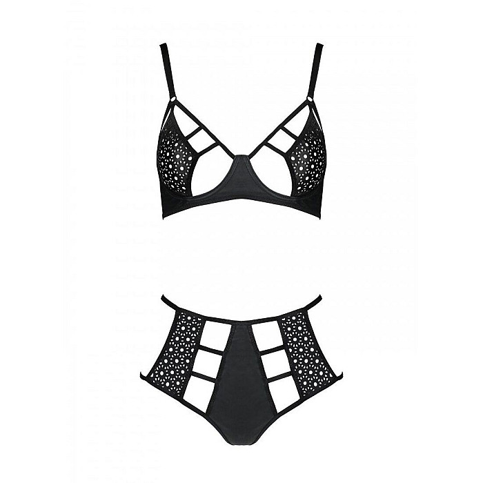 Распродажа!!! Комплект из эко-кожи Passion Tamaris Set black XXL/XXXL, бюстгальтер и трусики