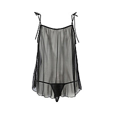 Сорочка прозрачная беби долл Passion MELANIA CHEMISE S/M black (мятая упаковка!!!)