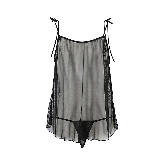 Сорочка прозрачная беби долл Passion MELANIA CHEMISE S/M black (мятая упаковка!!!)