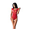 Бодістокінг Passion BS064 One Size, Red, боді, закрите плече, відкритий доступ