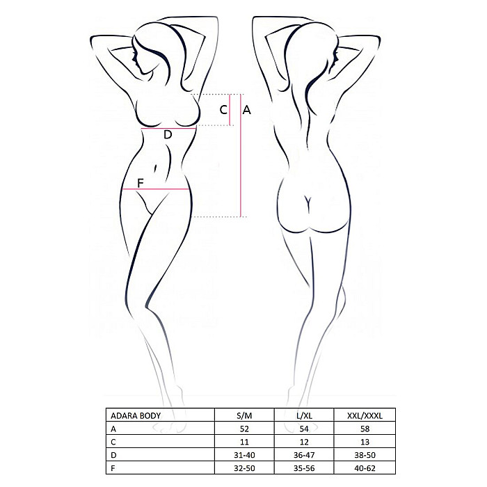 Боді монокіні Passion ADARA BODY XXL/XXXL, black