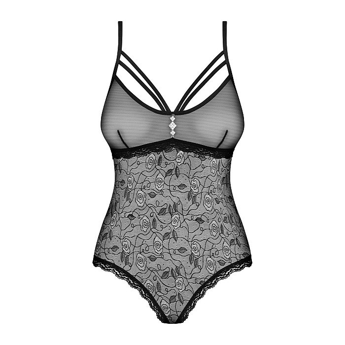 Мереживне боді з доступом Obsessive 818-TED-1 teddy M/L, чорне