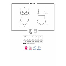 Кружевное боди с доступом Obsessive 818-TED-1 teddy M/L, черное