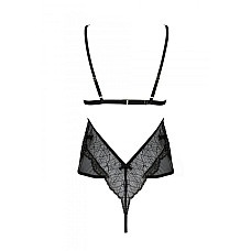 Боди Passion AMBERLY BODY black, S/M, открытая спина, низ стринги