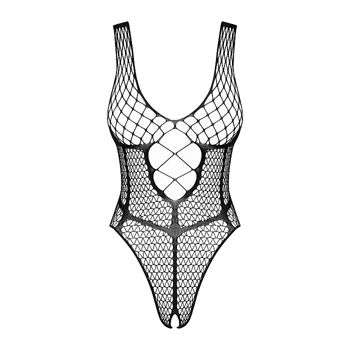 Бодистокинг из крупной сетки с доступом Obsessive B117 teddy S/M/L, черный