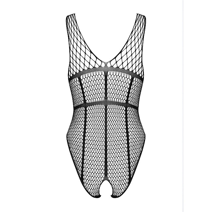 Бодистокинг из крупной сетки с доступом Obsessive B117 teddy S/M/L, черный