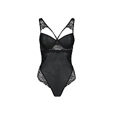 Боди из эко-кожи и кружева Passion LOONA BODY L/XL, black