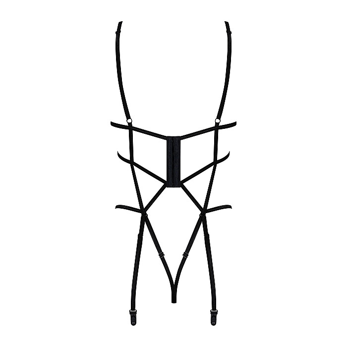 Боди из стреп с доступом Obsessive Badossa crotchless teddy L/XL, черный