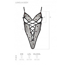 Эротическое боди с рисунком Passion LOVELIA BODY XXL/XXXL, black