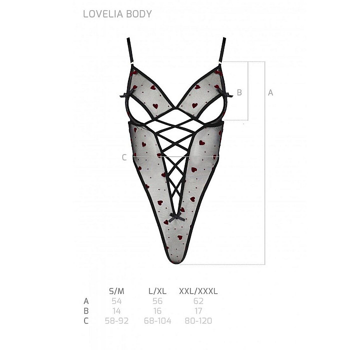 Еротичний боді з малюнком Passion LOVELIA BODY XXL/XXXL, black
