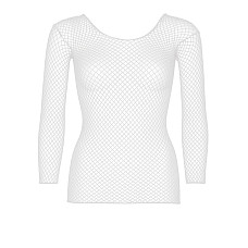 Сетчатый топ Leg Avenue Long Sleeves T-Shirts White, One Size