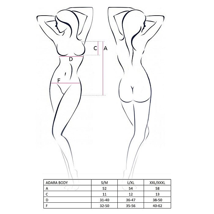 Боді монокіні Passion ADARA BODY L/XL, red