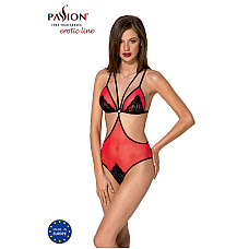 Полупрозрачное боди с кружевом Passion PEONIA BODY S/M red