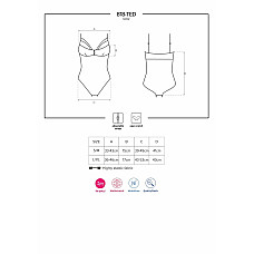 Кружевное боди с доступом Obsessive 818-TED-1 teddy 2XL/3XL, черное