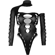 Бесшовное боди на одно плечо Leg Avenue Seamless thong back bodysuit, One Size, черное
