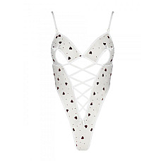 Эротическое боди с рисунком Passion LOVELIA BODY L/XL, white