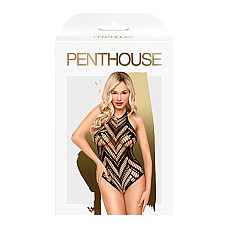 Боди с геометрическим орнаментом Penthouse - Go Hotter Black XL