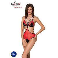 Напівпрозоре боді з мереживом Passion PEONIA BODY XXL/XXXL red