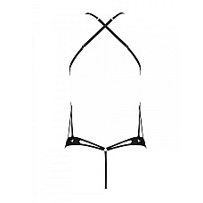 Боди из эко-кожи с ремешками и перфорацией Tamaris Body black S/M — Passion