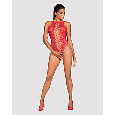 Ажурный бодистокинг с эффектом шнуровки Obsessive B120 teddy red S/M/L, красный