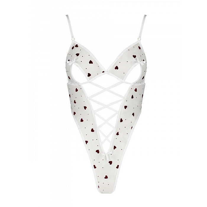 Эротическое боди с рисунком Passion LOVELIA BODY S/M, white