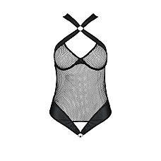 Сітчастий боді з халтером Passion Amanda Body XXL/XXXL, black