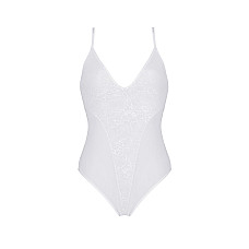 Боди с ажурным декором и открытым шагом Passion URSULA BODY XXL/XXXL, white