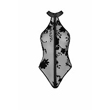 Боди Noir Handmade F314 Ego, S, black, сетка, халтер, высокие вырезы, молния по всей длине