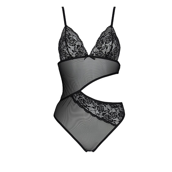 Боди с ажурным лифом Passion CHRISTA BODY XXL/XXXL, black