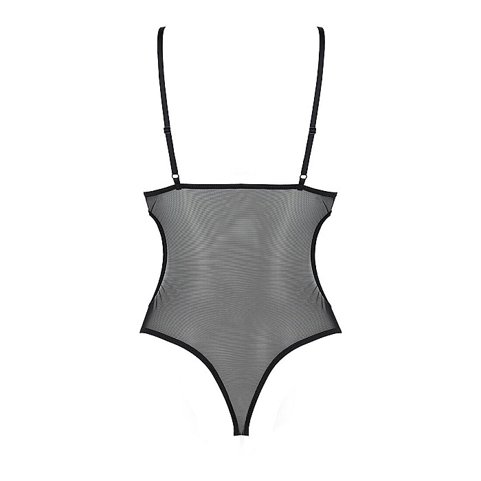 Боди с ажурным лифом Passion CHRISTA BODY XXL/XXXL, black
