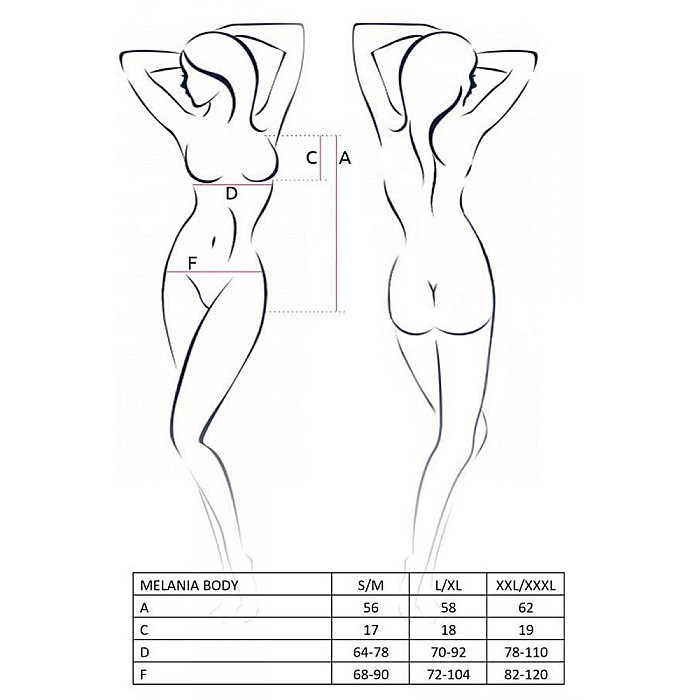 Боді Passion MELANIA BODY L/XL, black
