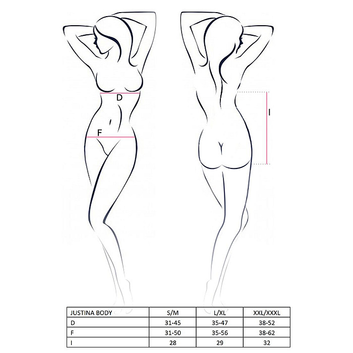 Боді монокіні з відкритими грудьми Passion JUSTINA BODY L/XL, black