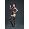 Комплект: боди и чулки Moonlight Model 15 XS-L Black, с цветочным вертикальным рисунком
