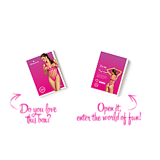 Сетчатый бодистокинг с продольными вырезами Obsessive B121 teddy S/M/L, розовый